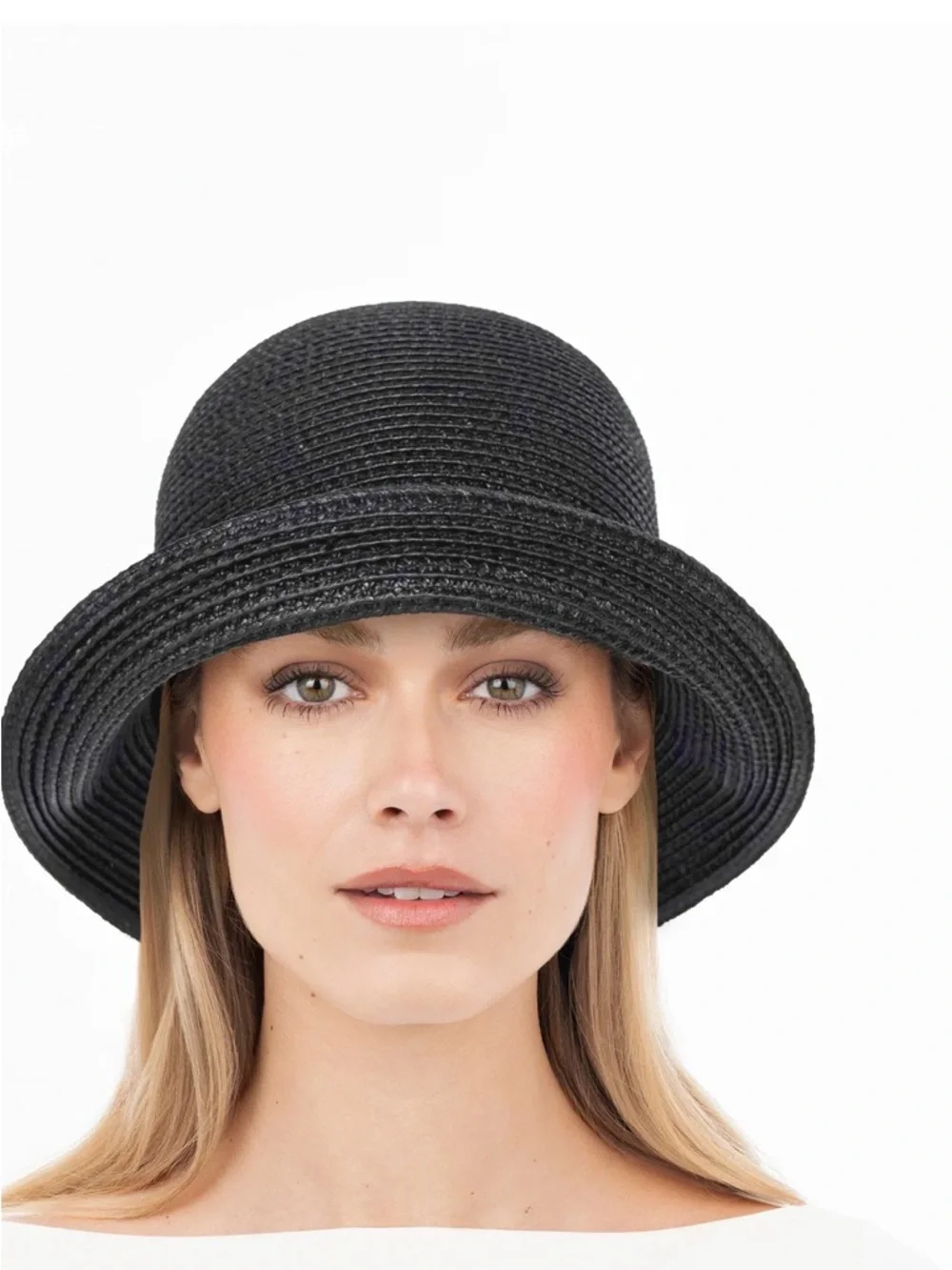 Eric Javits Charcoal Straw Cloche Hat - Picture 2 of 9